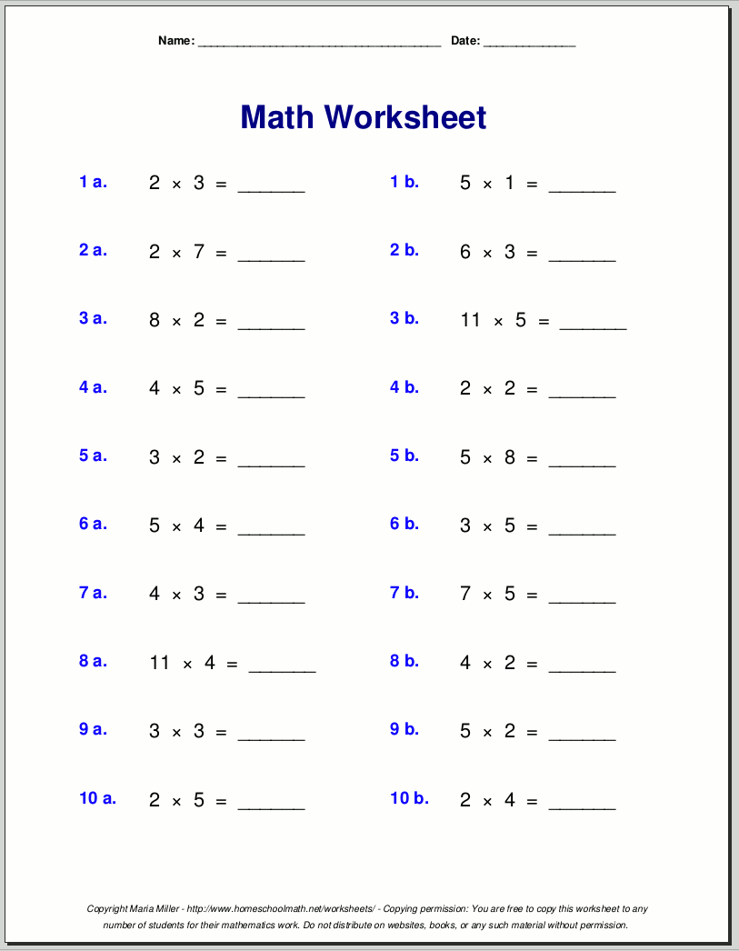 Multiplication Worksheets For Grade 3 10 Printable Multiplication Worksheets Fill In The Blanks Single Digit Multiplication Numbers 1 12 Maths Drills Answers Included Etsy