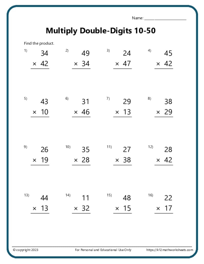 Multiplication Worksheets K12 Math Worksheets Free Multiplication Worksheets 1 12 Paper Trail Design