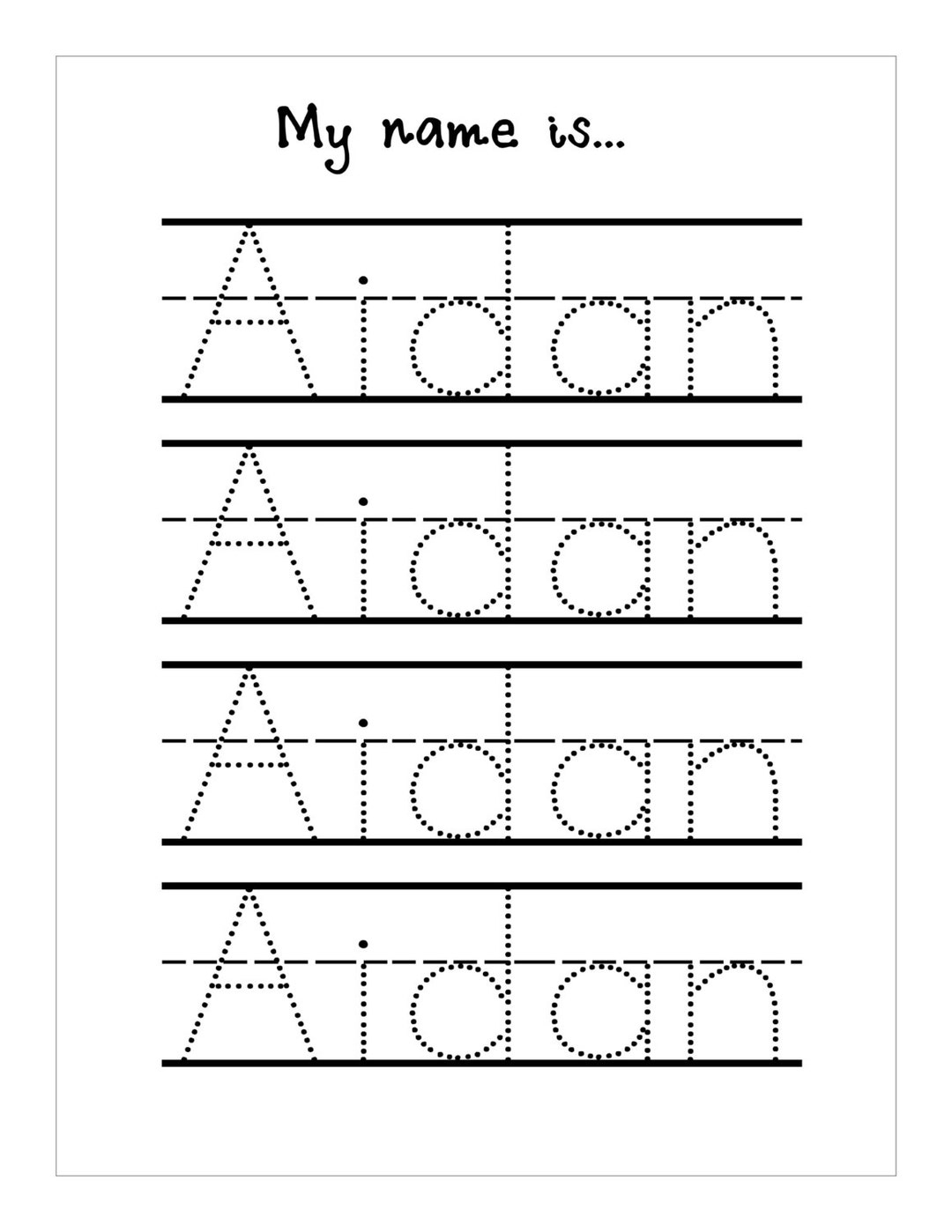 Name Trace Worksheet DIGITAL FILE Printable For Pre Schoolers Kindergarteners Etsy Name Trace Worksheet DIGITAL FILE Printable For Pre Schoolers Kindergarteners Etsy