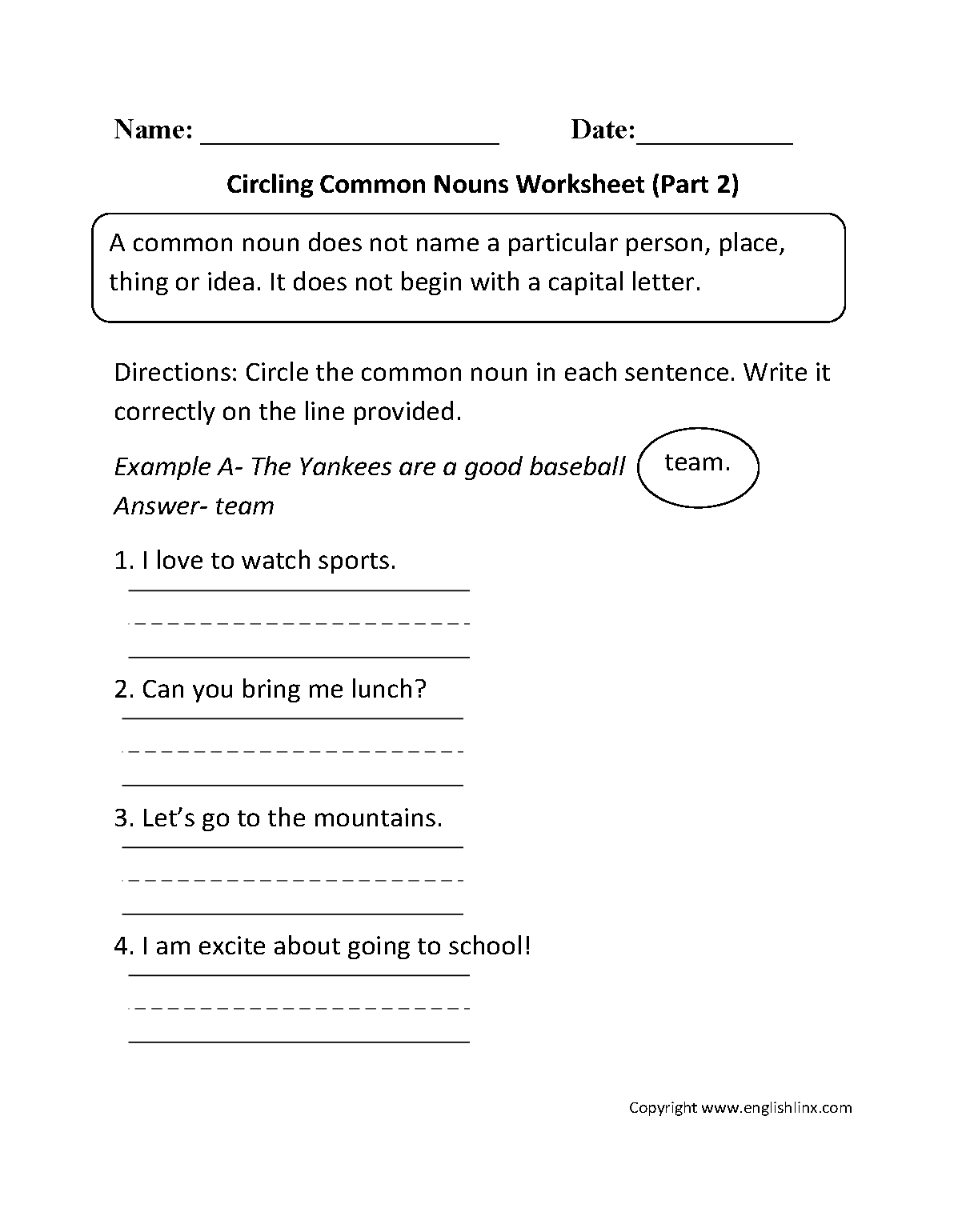 Nouns Worksheets Proper And Common Nouns Worksheets Nouns Worksheets Proper And Common Nouns Worksheets
