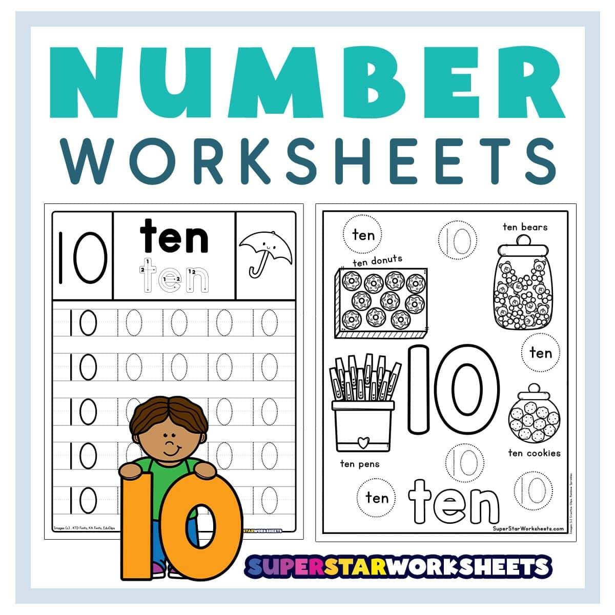Number 10 Worksheets Superstar Worksheets