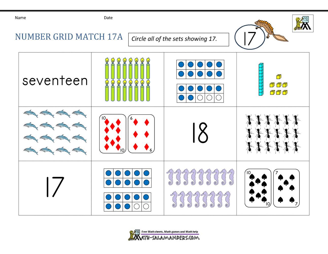 Number 17 Worksheets For Preschool