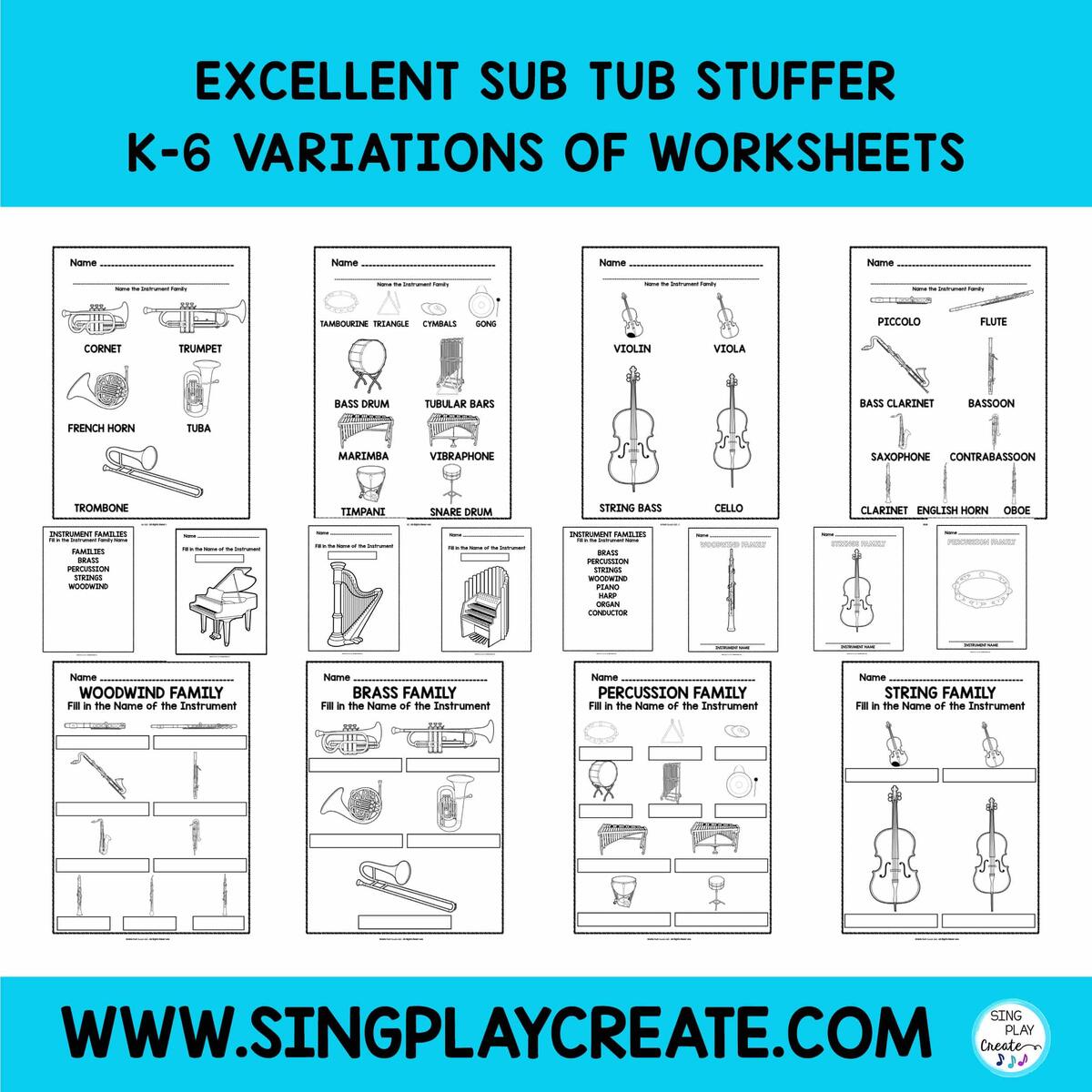 Orchestra Instrument Family Coloring Pages Worksheets No Prep Activity For Music Education Sing Play Create Orchestra Instrument Family Coloring Pages Worksheets No Prep Activity For Music Education Sing Play Create