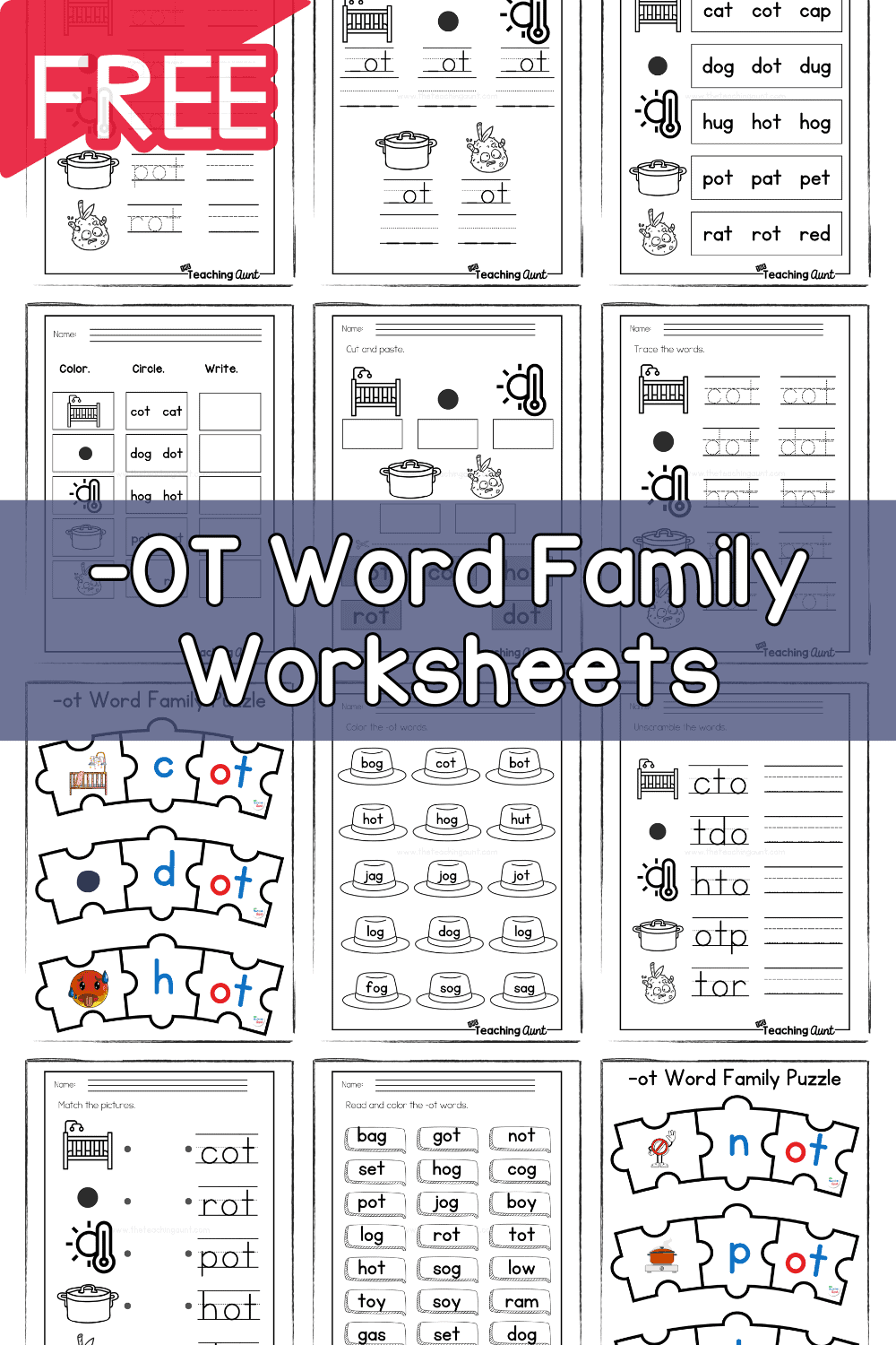 OT Word Family Worksheets The Teaching Aunt OT Words Read And Choose Phonics Word Families Worksheet Ezpzphonics