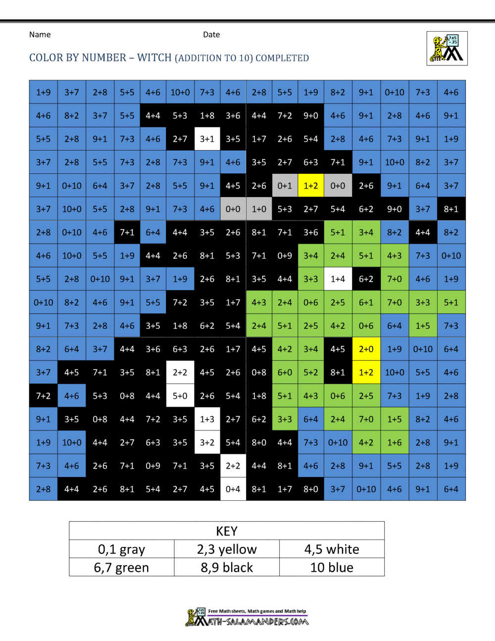 Our Halloween Color By Number Worksheets