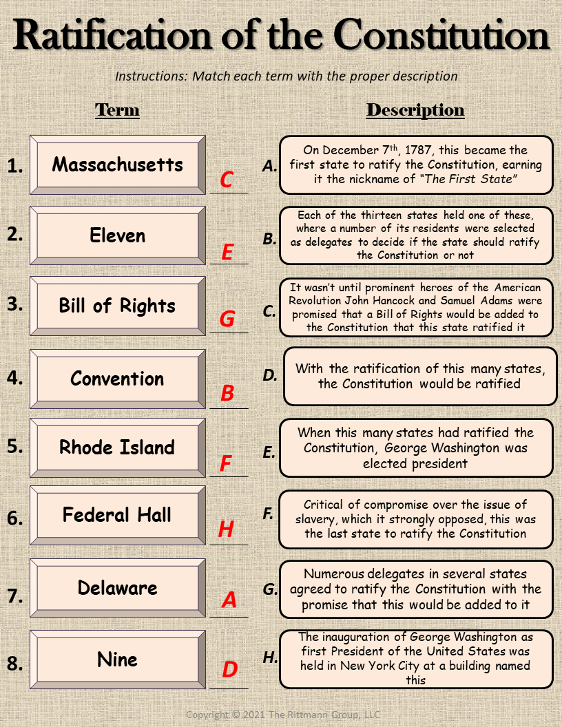 Outline Of Teaching The US Constitution Worksheet