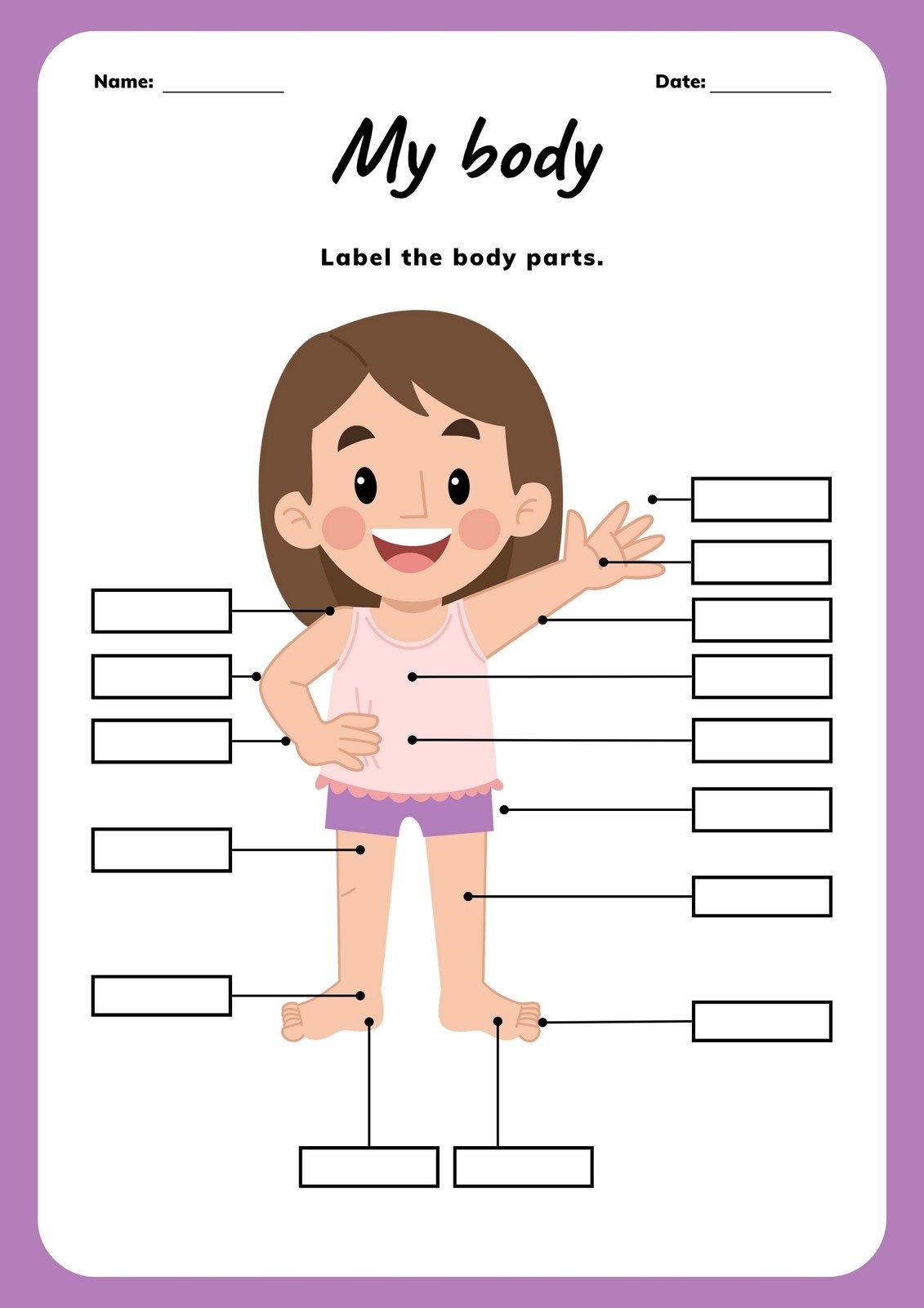 Page 2 Customize 81 Body Parts Worksheets Templates Online Canva