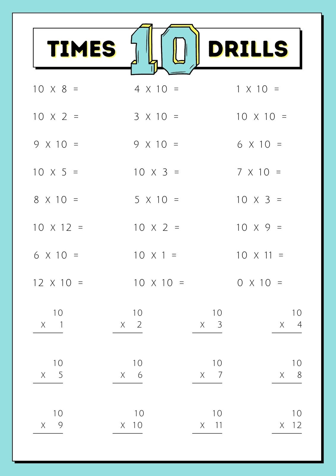 Page 3 Free Multiplication Worksheet To Use And Print Canva