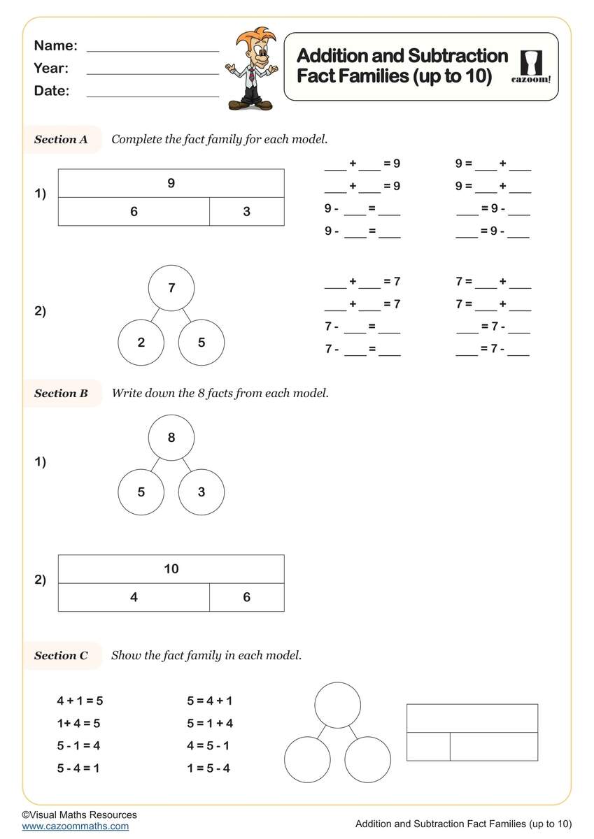 Part Whole Models Worksheets Printable PDF Maths Worksheets Part Whole Models Worksheets Printable PDF Maths Worksheets