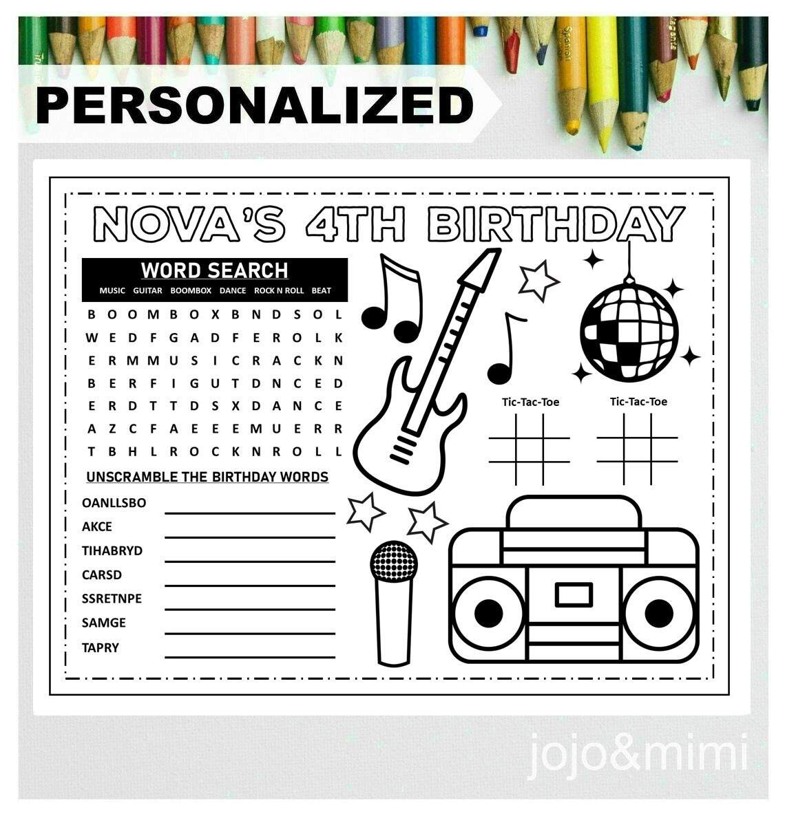 Personalized ROCK N ROLL Happy Birthday Printable Placemat Activity Coloring Page Kids Rock Birthday Party Placemat Rock Dance Party Etsy Australia Personalized ROCK N ROLL Happy Birthday Printable Placemat Activity Coloring Page Kids Rock Birthday Party Placemat Rock Dance Party Etsy Australia
