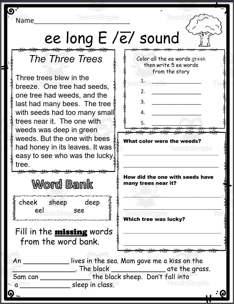 Phonics For 1st And 2nd Grade Help Students Learn Long E Words EE EA E E And Y By Teach Simple Phonics For 1st And 2nd Grade Help Students Learn Long E Words EE EA E E And Y By Teach Simple