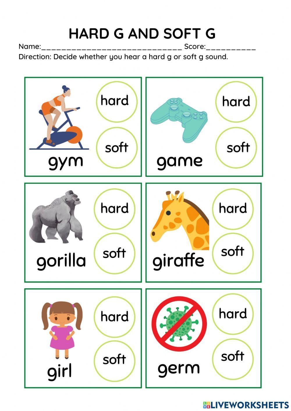 Phonics Hard G And Soft G Worksheet Worksheets Library Phonics Hard G And Soft G Worksheet Worksheets Library