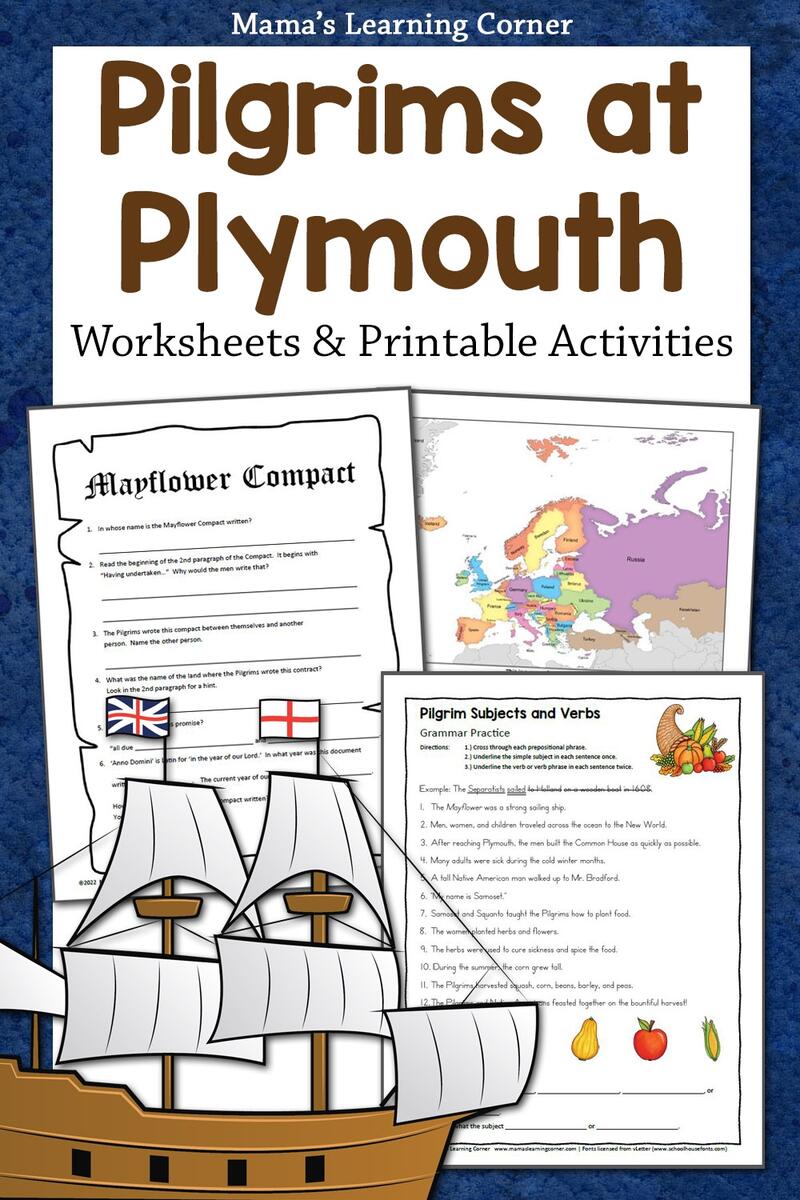 Pilgrims Worksheets For Thanksgiving Printable Packet For 2nd 5th Grade