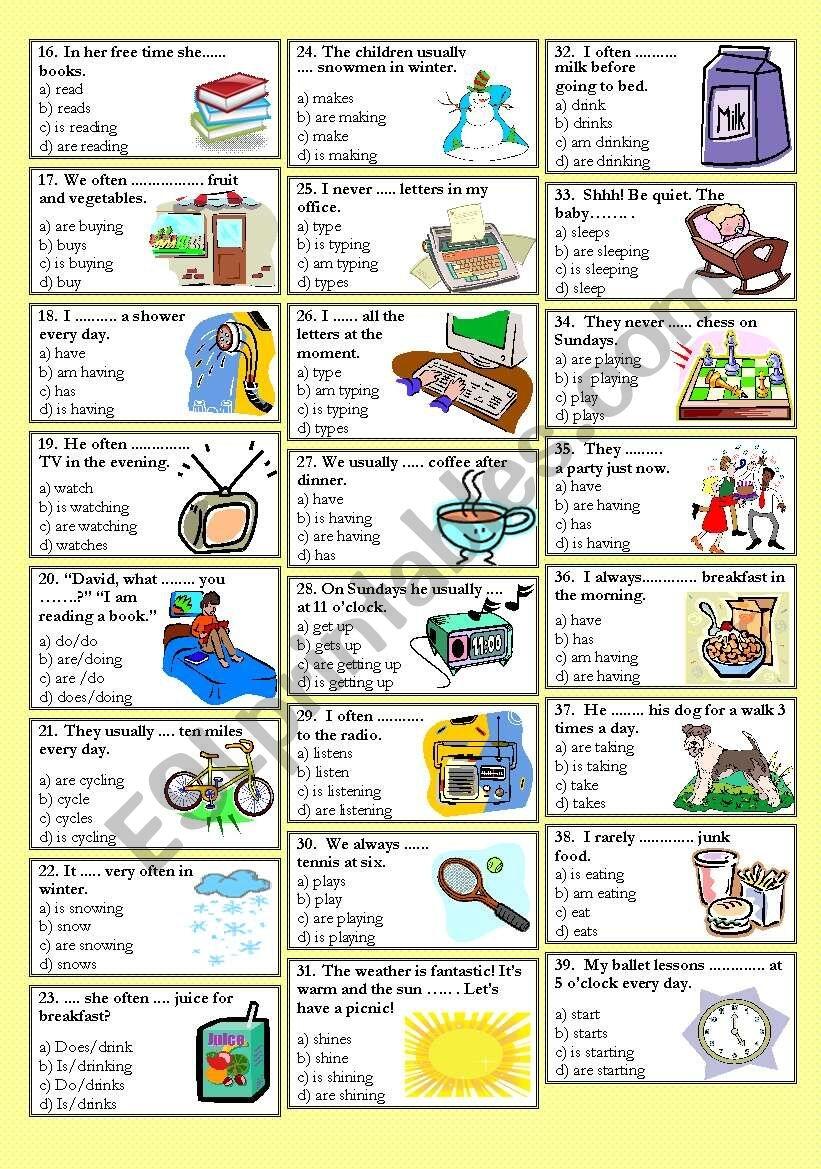 Present Simple Versus Present Continuous Part 2 2 B W Version Included ESL Worksheet By Kawyte Present Simple Versus Present Continuous Part 2 2 B W Version Included ESL Worksheet By Kawyte