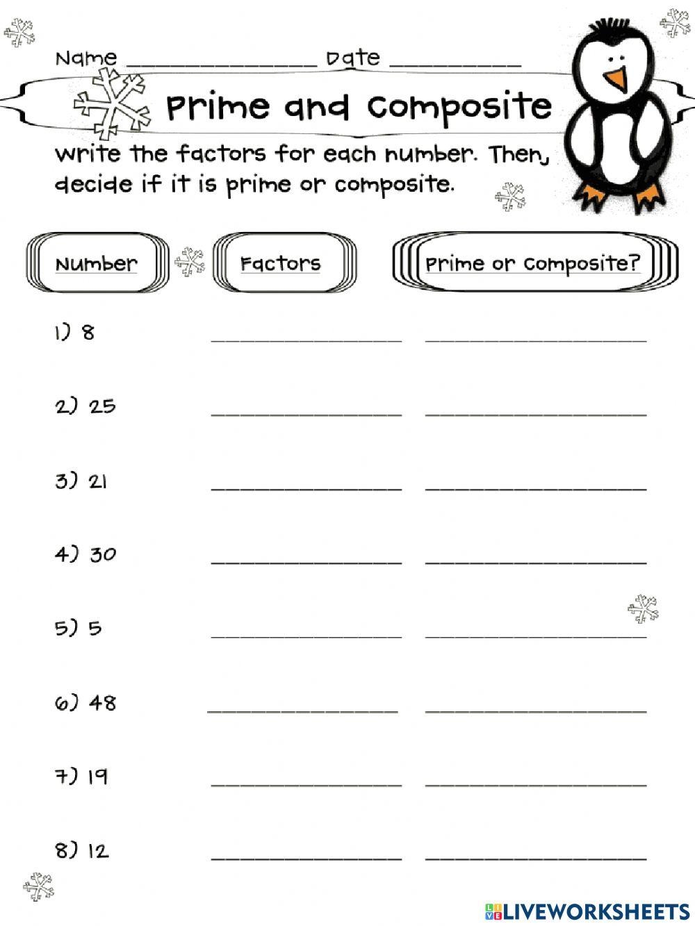 Prime Numbers Worksheet Interactive Worksheet Worksheets Library Prime Numbers Worksheet Interactive Worksheet Worksheets Library