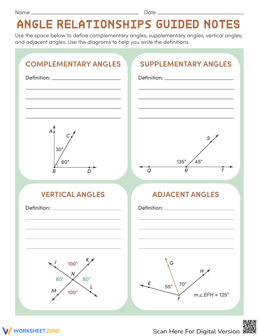 Supplementary Complementary Angles Online Exercise For Live Worksheets Library