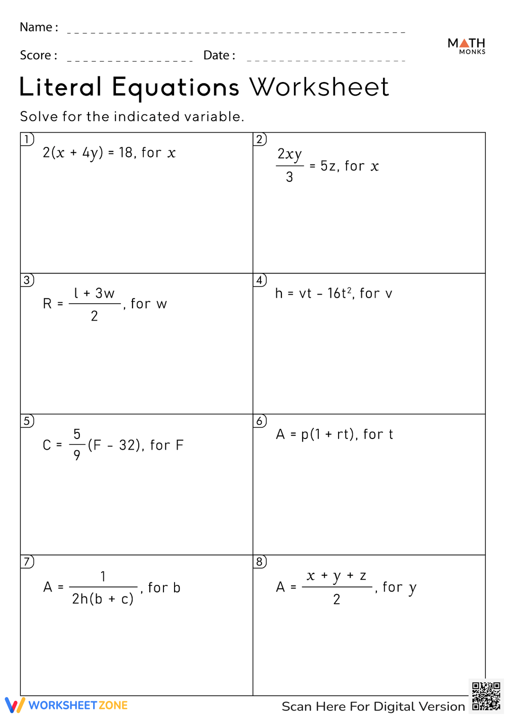 Printable 8th Grade Equations Fill In The Blanks Worksheets Download Printable 8th Grade Equations Fill In The Blanks Worksheets Download