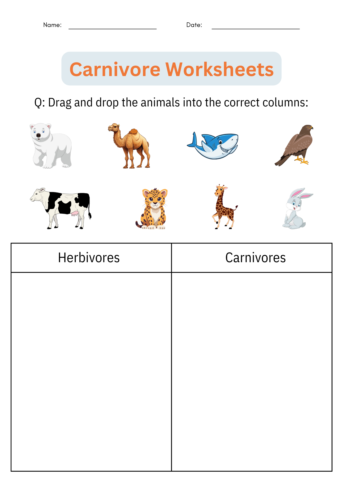 Printable Animal Classification Carnivore Worksheets Activities For Grade 1 2 Made By Teachers Printable Animal Classification Carnivore Worksheets Activities For Grade 1 2 Made By Teachers