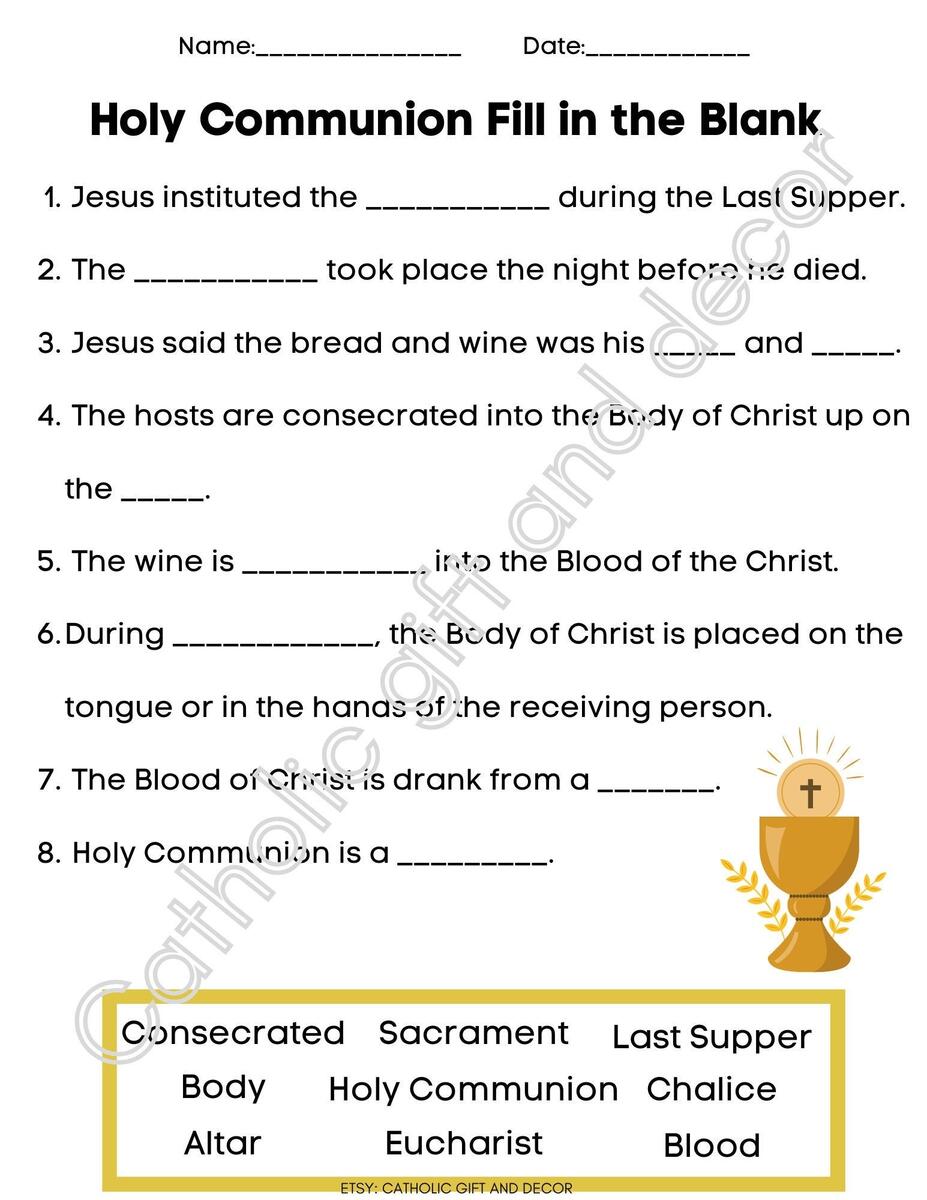 Printable Catholic First Communion Fill In The Blank 1st Communion Worksheet 1st Holy Communion First Holy Communion Instant Download Etsy Printable Catholic First Communion Fill In The Blank 1st Communion Worksheet 1st Holy Communion First Holy Communion Instant Download Etsy
