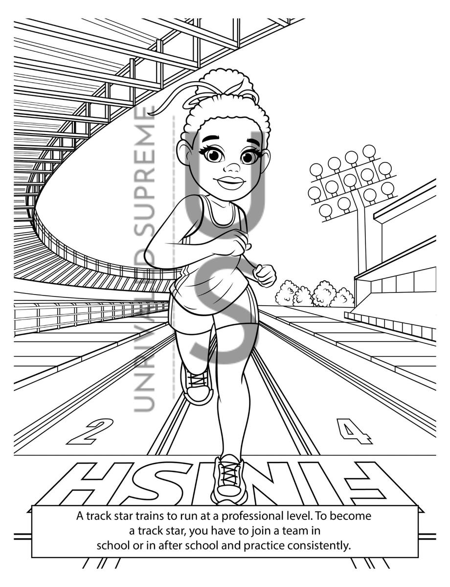 Printable Child Track Star Coloring Page Kids Running Sports Activity Sheet Fun Track And Field Coloring Book For Children Etsy Track And Field Color By Number Coloring Page Free Printable
