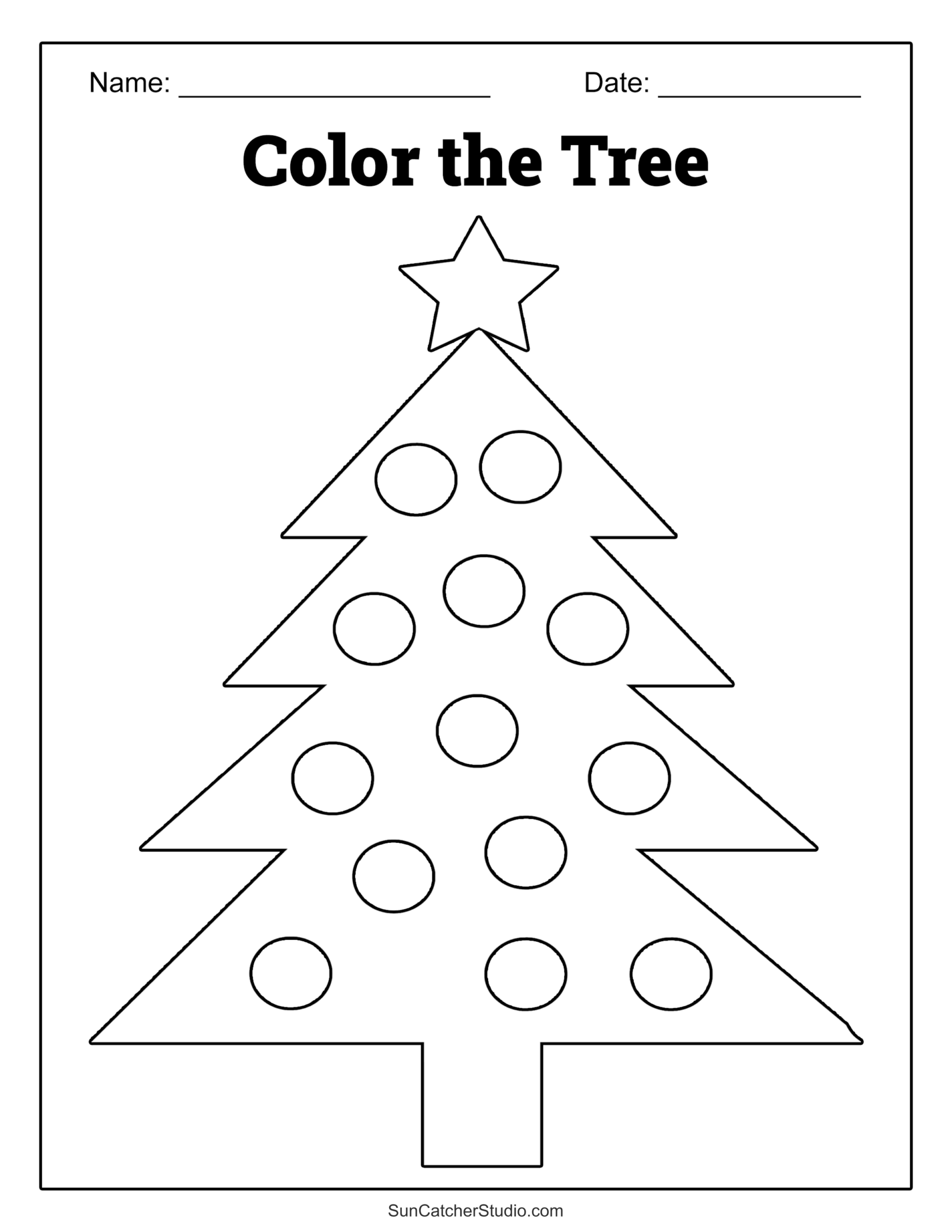 Printable Christmas Tree Coloring Pages And Sheets Free Printables Lettering SVG Files Tools Apps