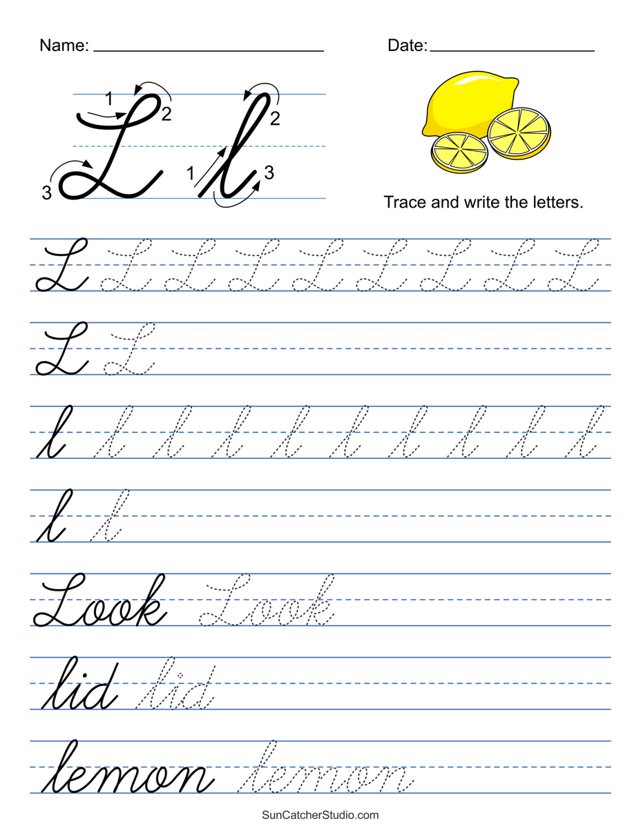Cursive L How To Write A Lowercase L In Cursive