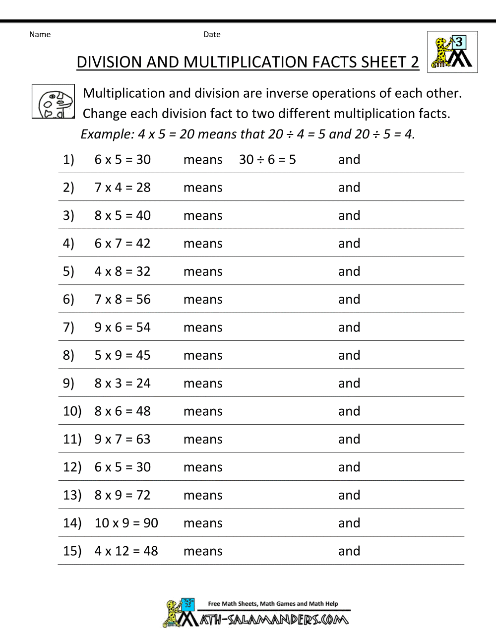Printable Division Worksheets 3rd 4th Grade Multiplication Drill Sheets 3rd Grade