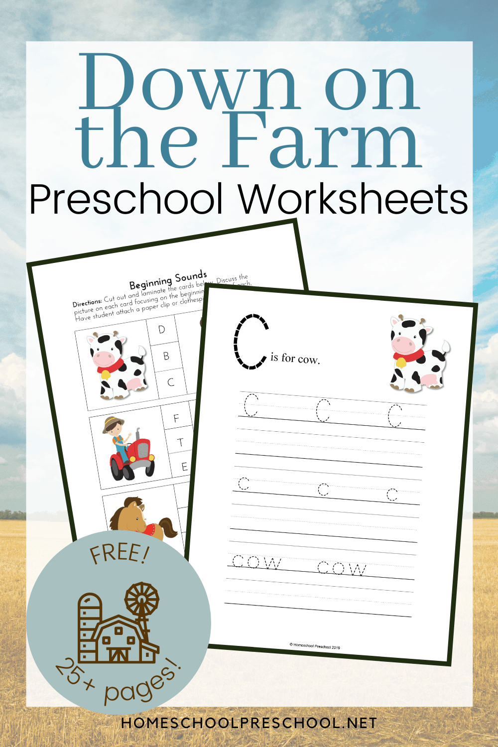 Printable Down On The Farm Activities For Preschool