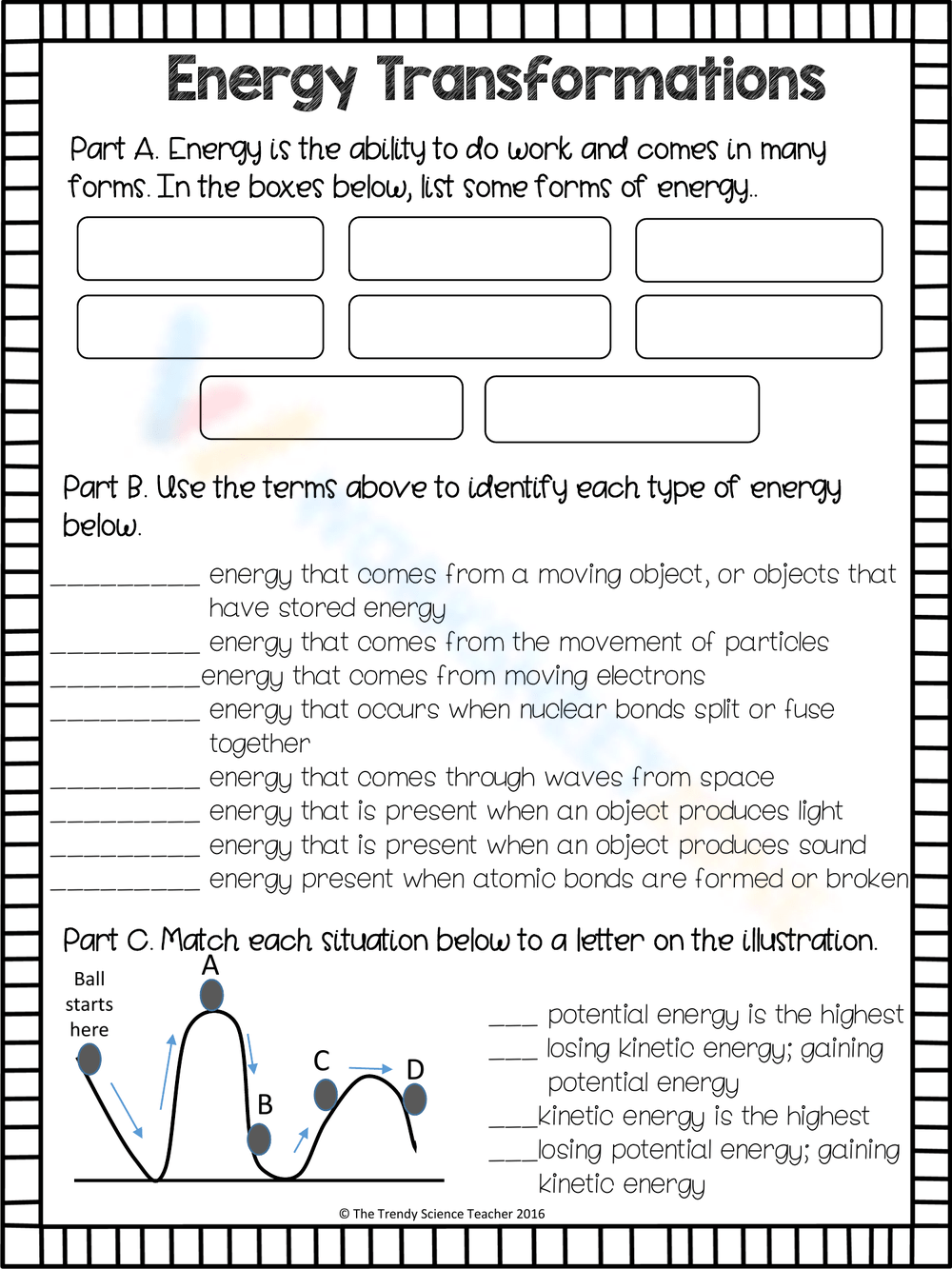 Printable Forms Of Energy Worksheets Download