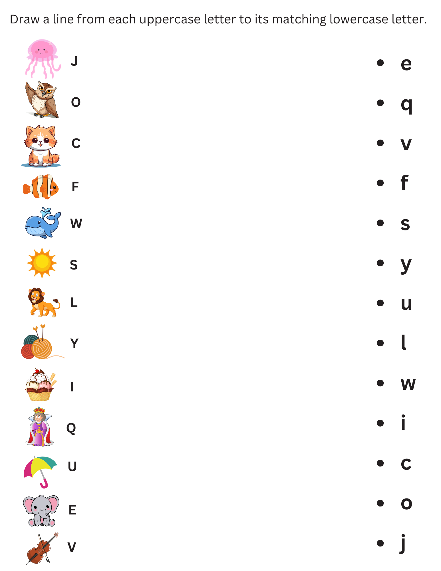 Printable Match Uppercase And Lowercase Letters Kindergarten Worksheets Made By Teachers Upper Case And Lower Case Letters Free Worksheet For Kids Worksheets Library