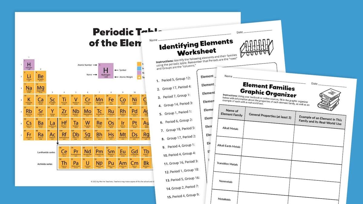 Printable Periodic Table Free Worksheet Bundle Printable Periodic Table Free Worksheet Bundle