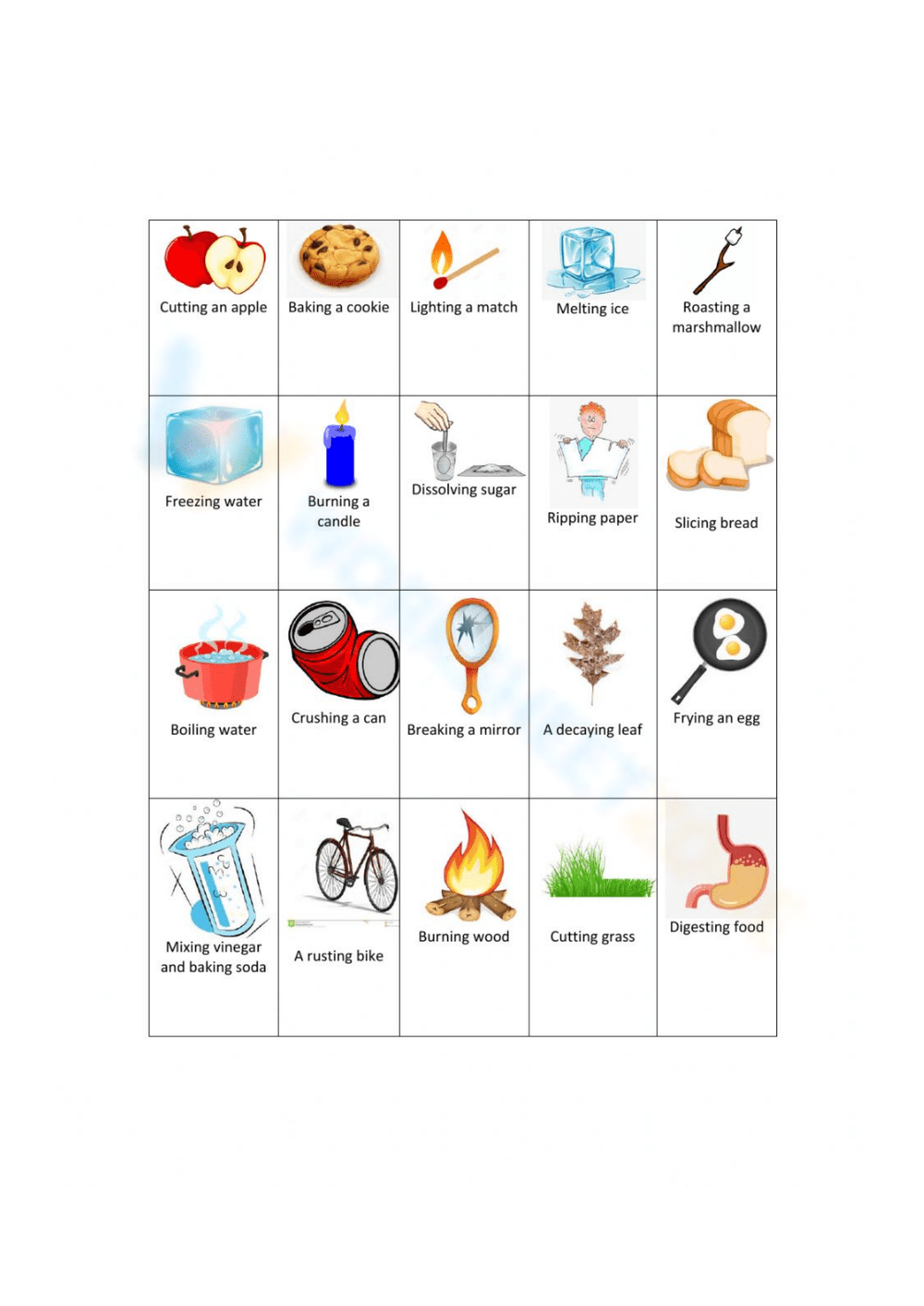 Printable Physical And Chemical Changes Worksheets Download Printable Physical And Chemical Changes Worksheets Download
