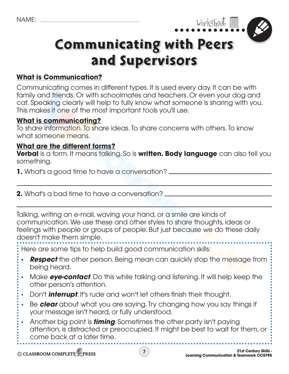 Printable Teaching Communication Skills Worksheets Storyboard That Communication Worksheets For Education
