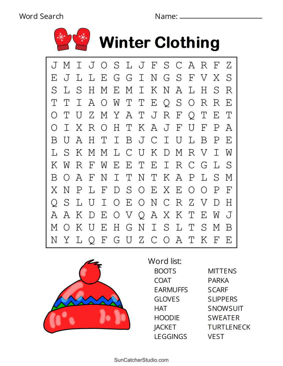 Printable Winter Word Search Puzzles Word Find Free Printables Lettering SVG Files Tools Apps