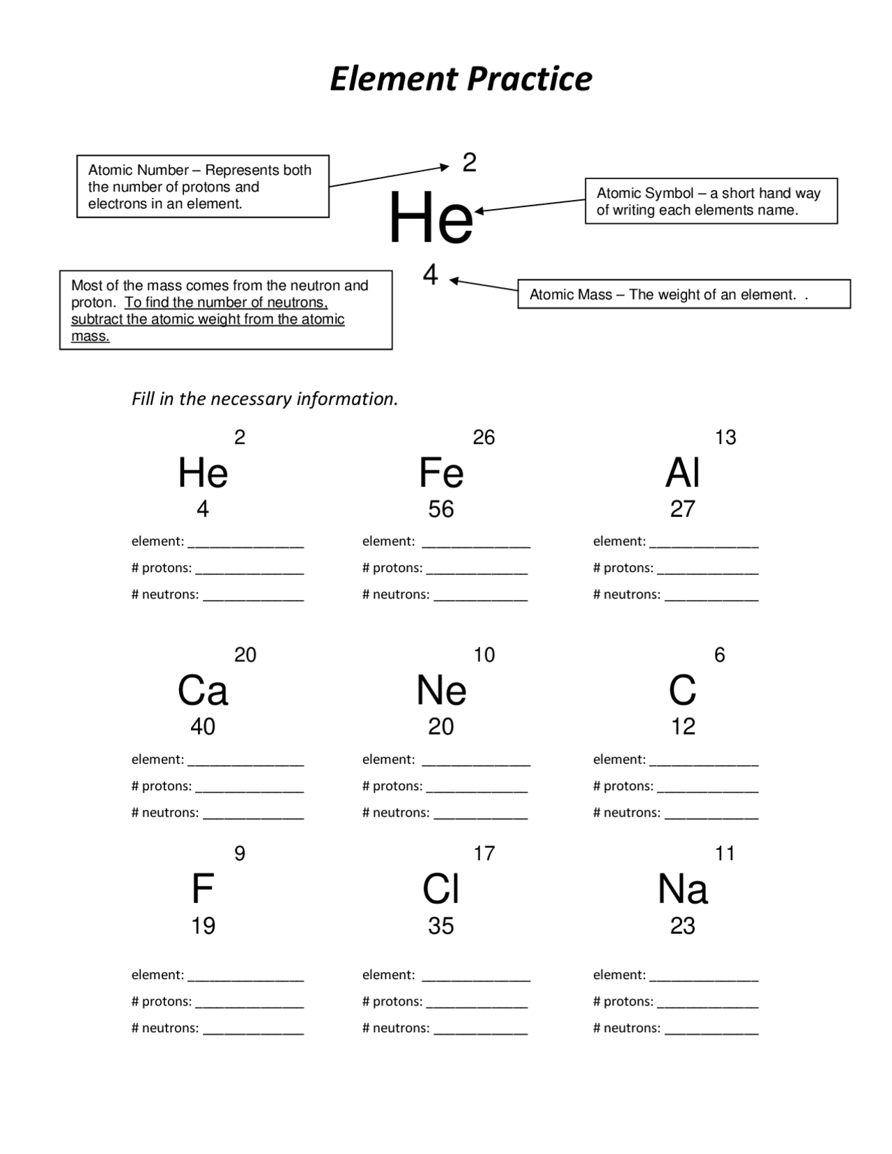 Protons Neutrons And Electrons Practice Worksheet Slides Chemistry Docsity Protons Neutrons And Electrons Practice Worksheet Slides Chemistry Docsity