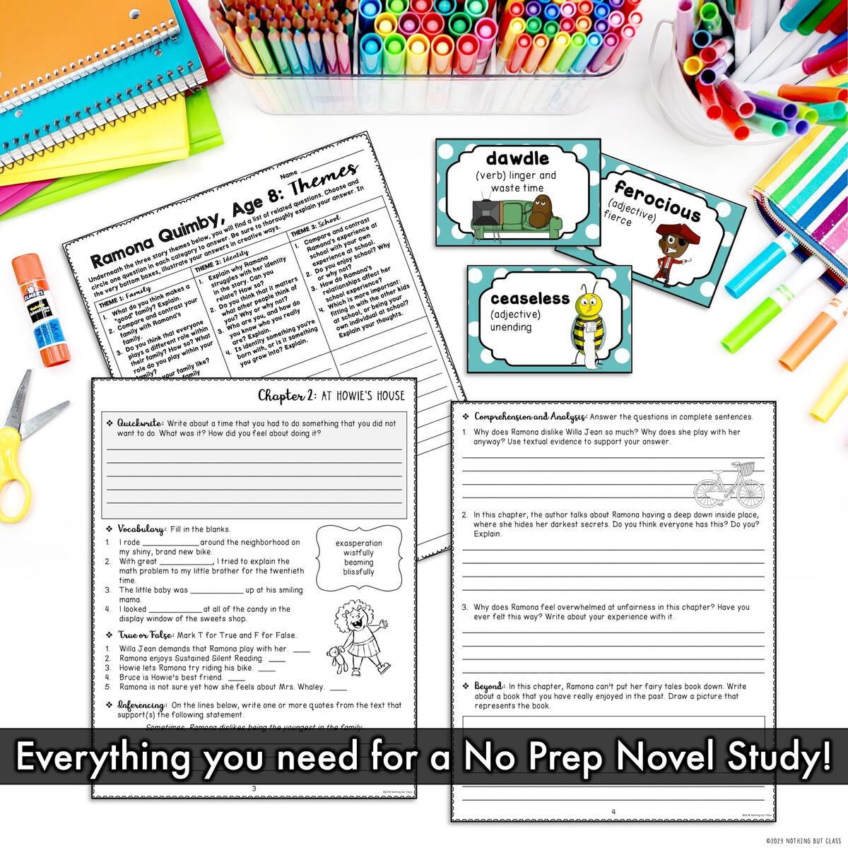 Ramona Quimby Age 8 Novel Study Unit Made By Teachers