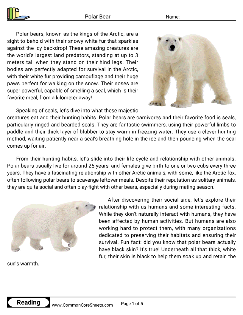 Reading Comprehension Mammals Reading Comprehension Mammals