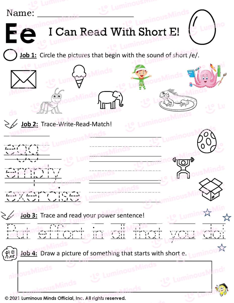Reading Comprehension Worksheets I Can Read With Short E Reading Comprehension Worksheets I Can Read With Short E