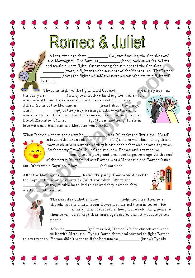 Reading Shakespeare Romeo And Juliet ESL Worksheet By Suzanne95212 Worksheets Library Reading Shakespeare Romeo And Juliet ESL Worksheet By Suzanne95212 Worksheets Library