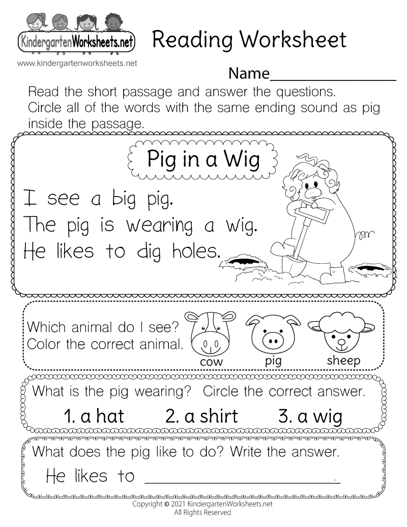 Reading Worksheet For Kids Free Printable Digital PDF 9 First Grade Reading Comprehension Worksheets Free PDF At Worksheets Library