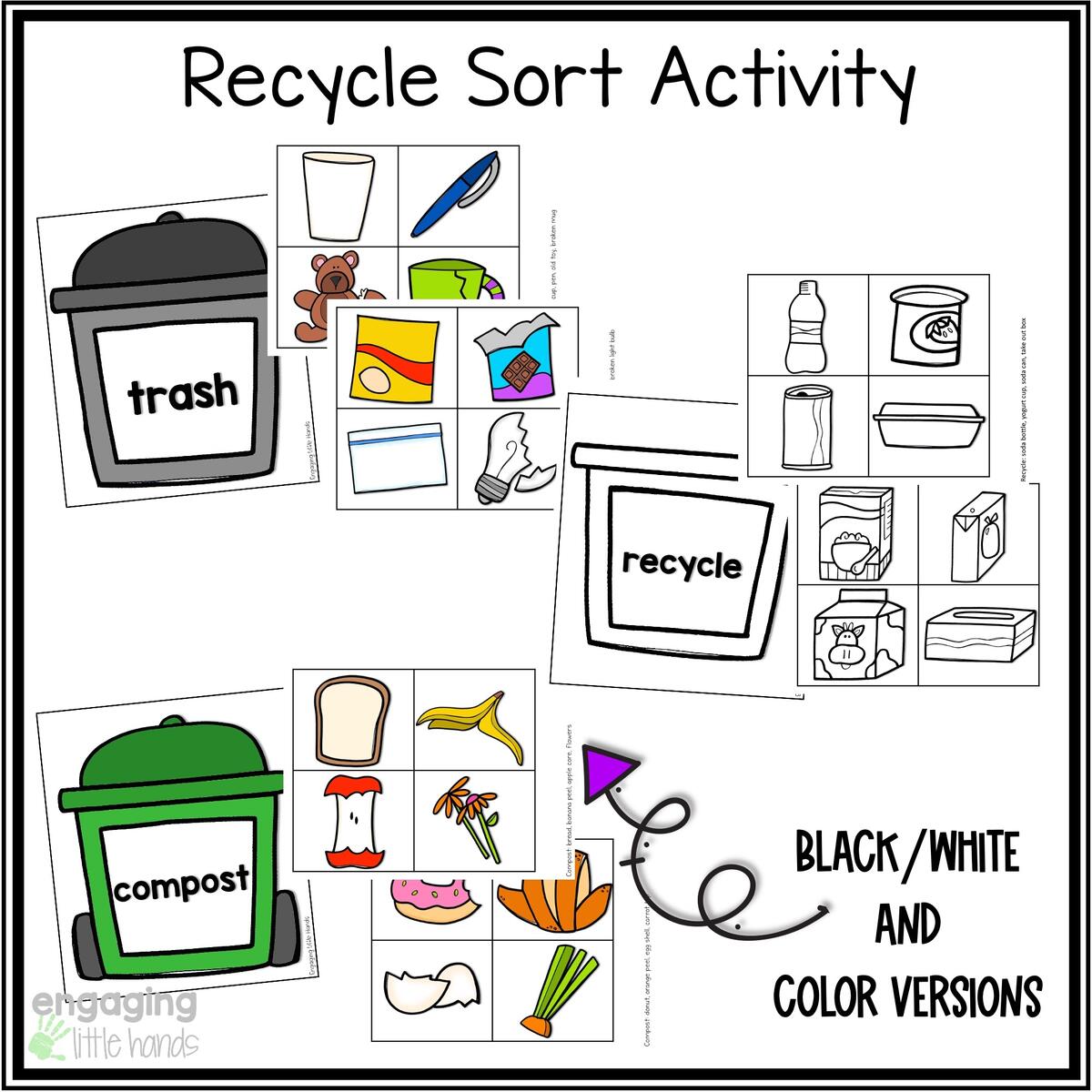 Recycle Sort Printable Center Made By Teachers Recycle Sort Printable Center Made By Teachers