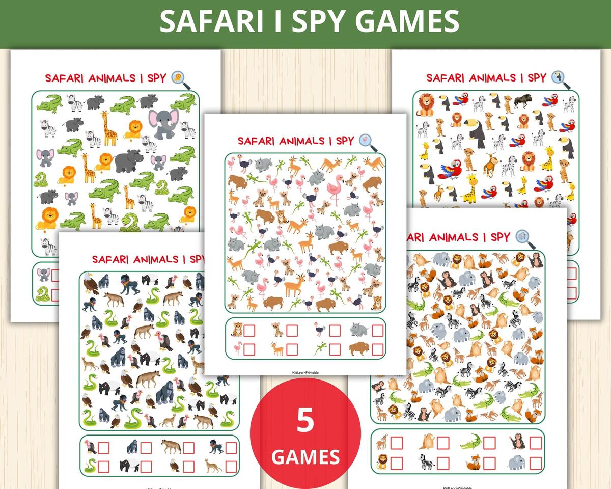 Safari Animal I Spy Counting Activity Look And Find Animals Preschool I Spy Worksheet Numbers 1 20 Pre K Wild Animals Wild Animal Montessori Etsy