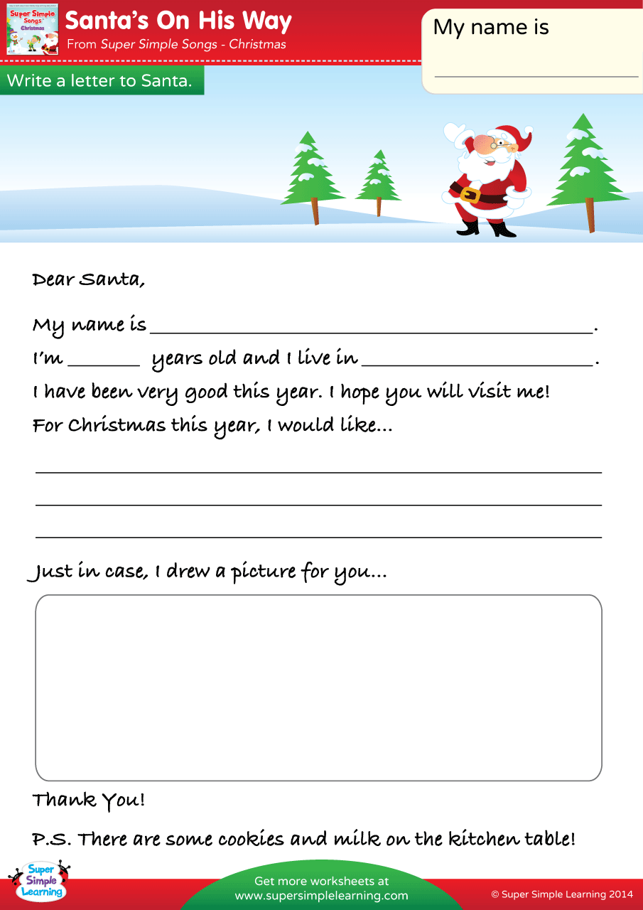 Santa S On His Way Worksheet A Letter To Santa Super Simple Santa S On His Way Worksheet A Letter To Santa Super Simple