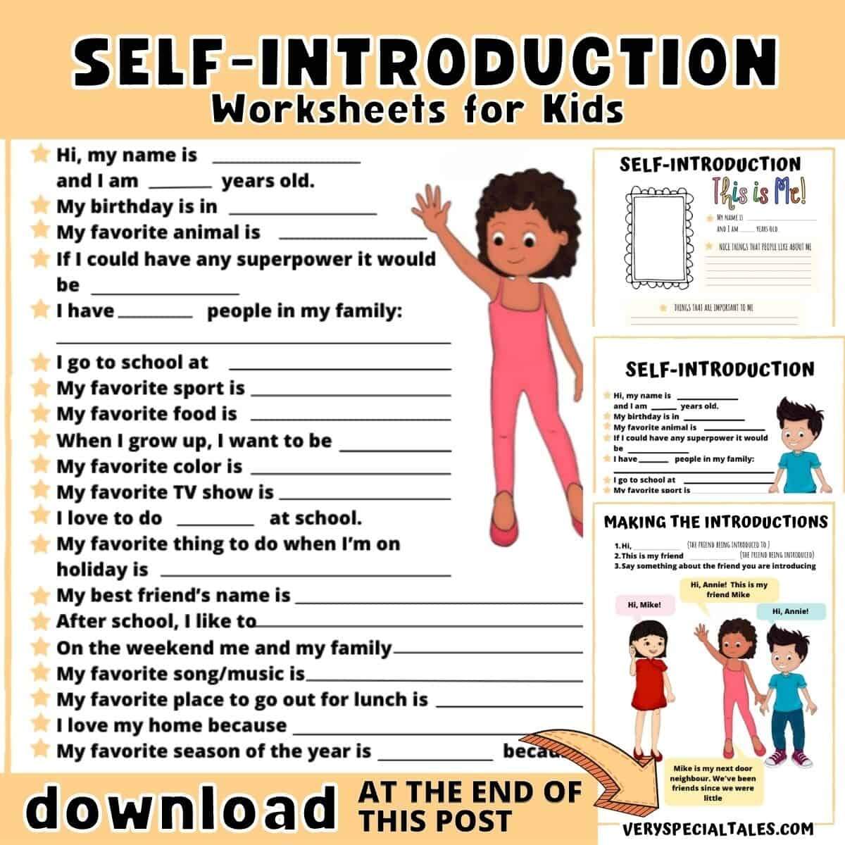 Self Introduction For Kids Worksheets Activities Printable PDF Very Special Tales Self Introduction For Kids Worksheets Activities Printable PDF Very Special Tales