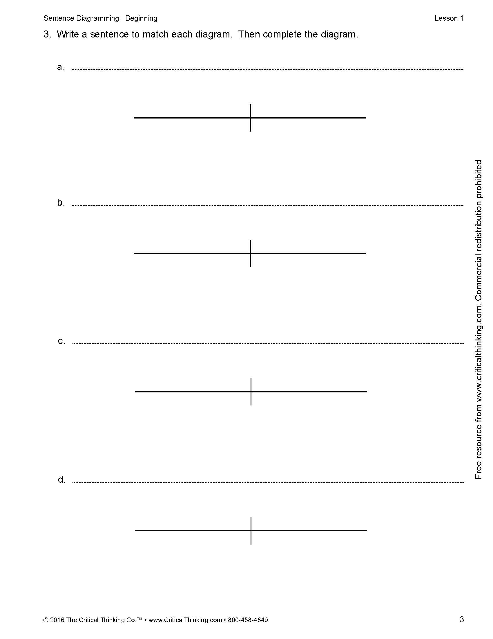 Free Diagramming Sentences Worksheets YourDictionary Worksheets Library