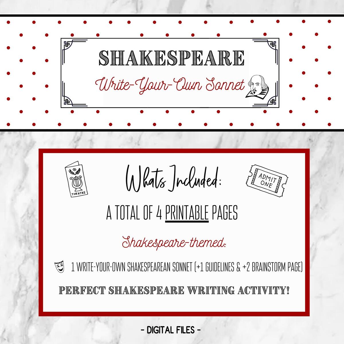 Shakespeare Sonnet Activity Write Your Own Sonnet Printable Etsy Shakespeare Sonnet Activity Write Your Own Sonnet Printable Etsy