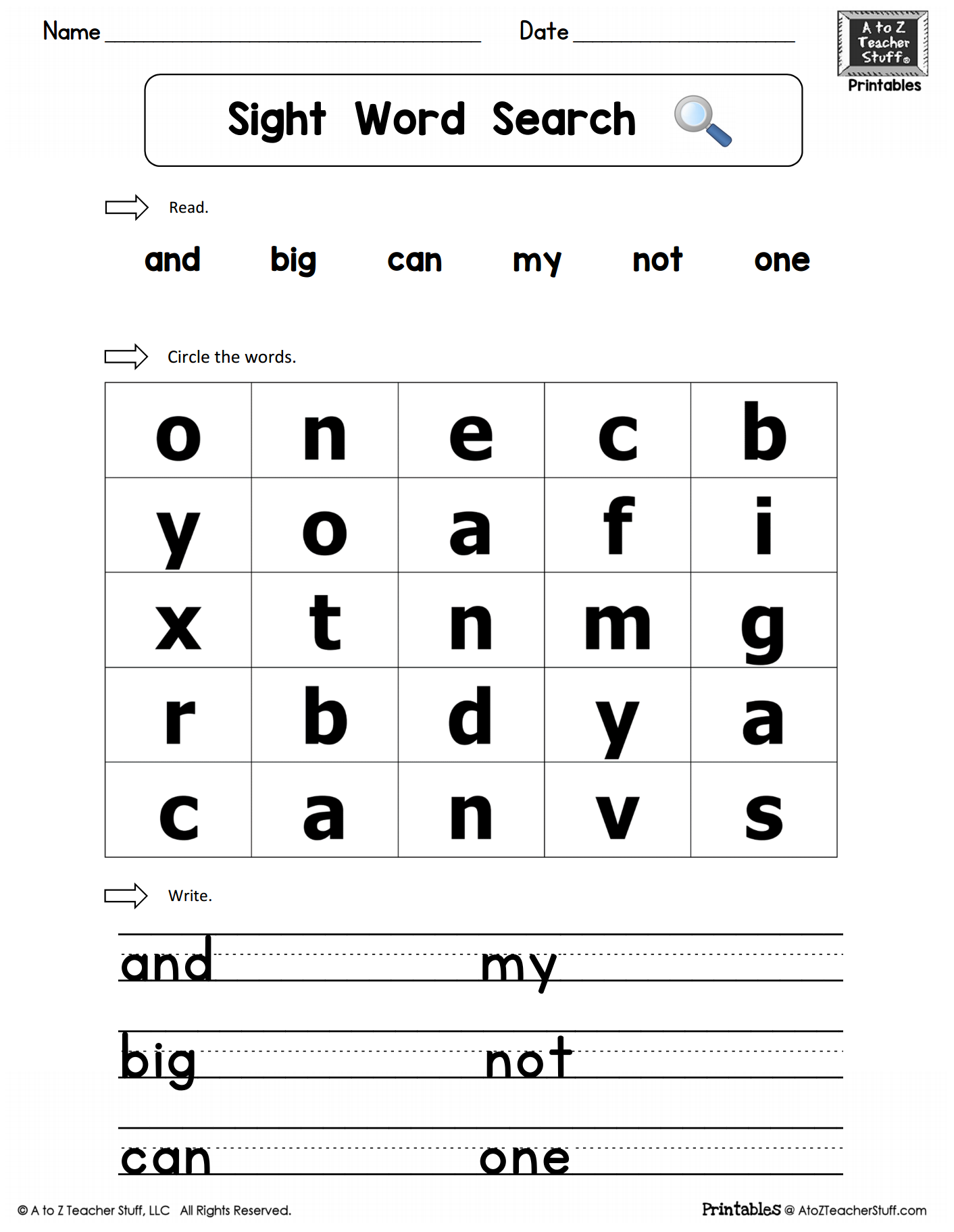 Sight Words Printable Activity Worksheets Made By Teachers
