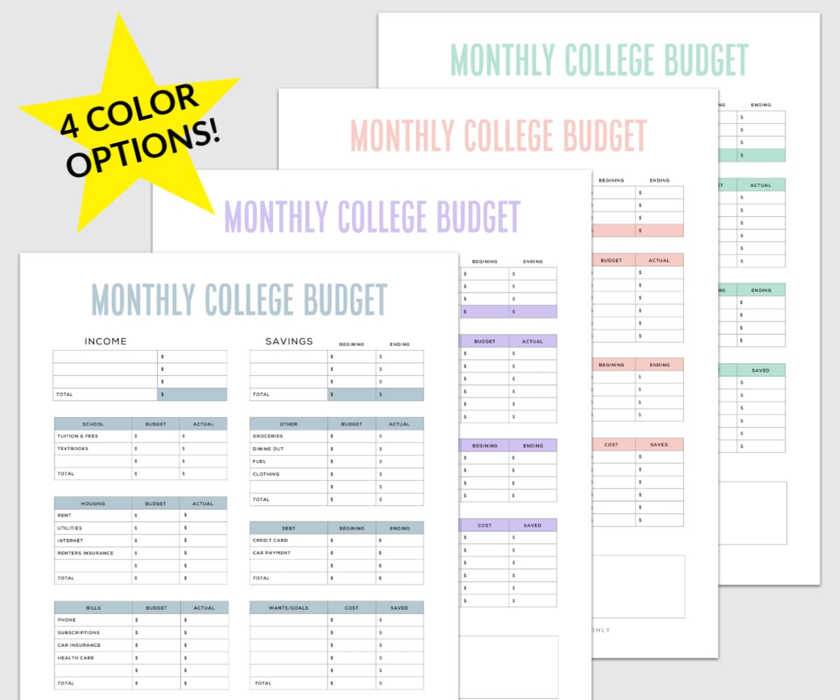 Simple Budget Template For College Students Free PDF Simple Budget Template For College Students Free PDF