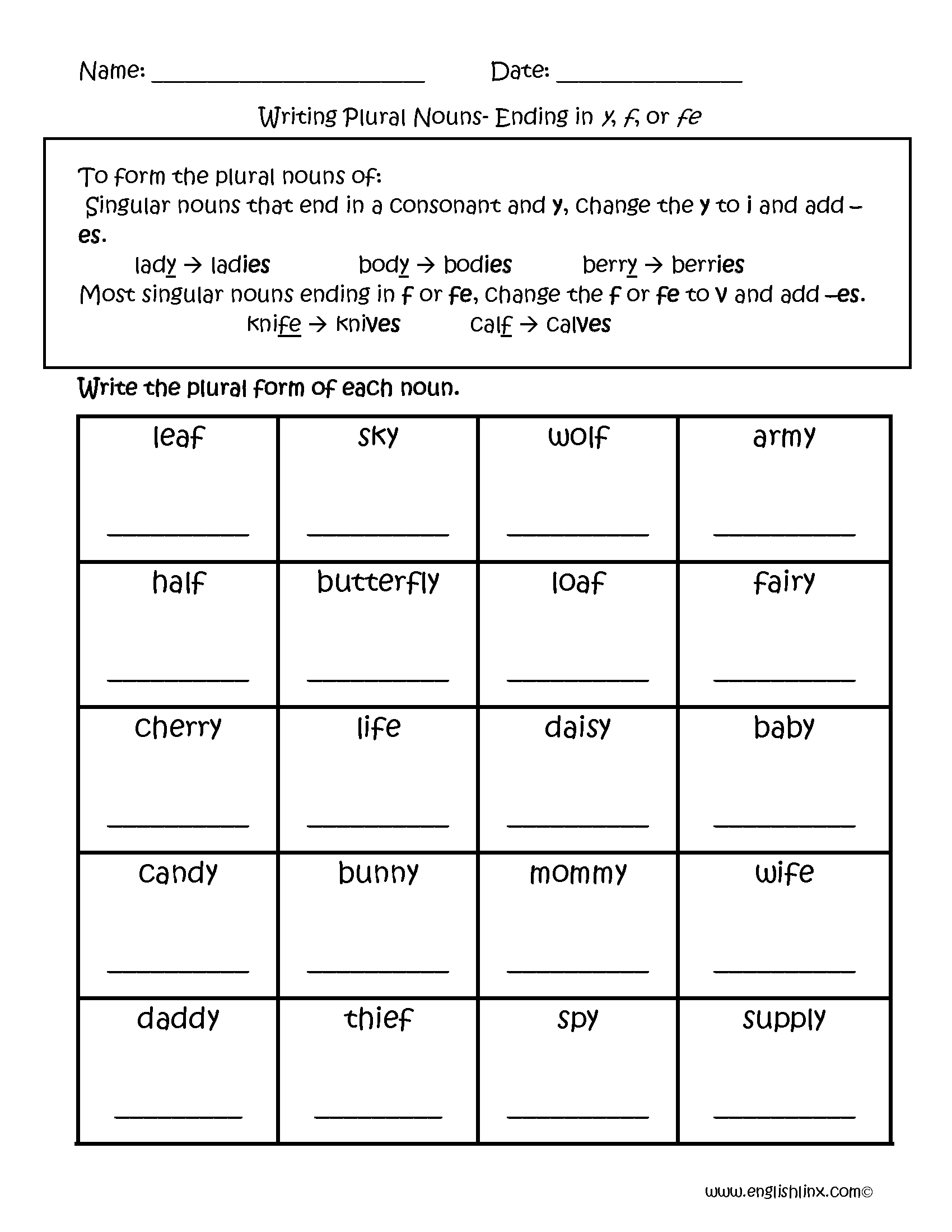 Singular And Plural Nouns Worksheets Writing Plural Nouns Worksheets Printable Plural Nouns Worksheets For Kids Tree Valley Academy