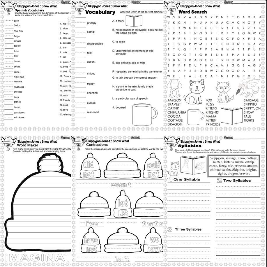 Skippyjon Jones Snow What Read Aloud Book Companion Reading Comprehension ELA Made By Teachers